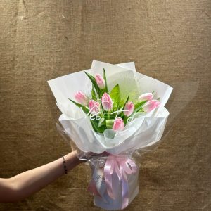 Hoa Bó 7 tulip Hồng W073