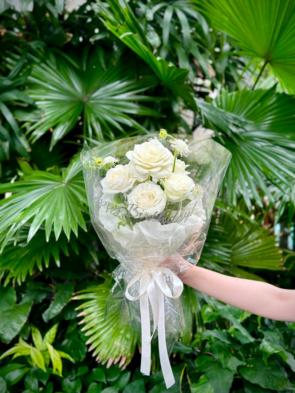 Hoa Bó Hoa Hồng Trắng W064