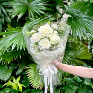 Hoa Bó Hoa Hồng Trắng W064