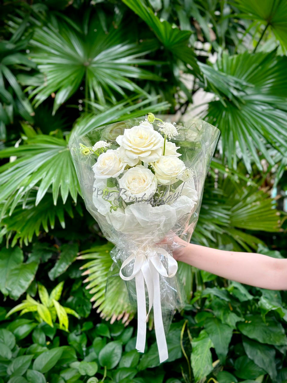 Hoa Bó Hoa Hồng Trắng W064