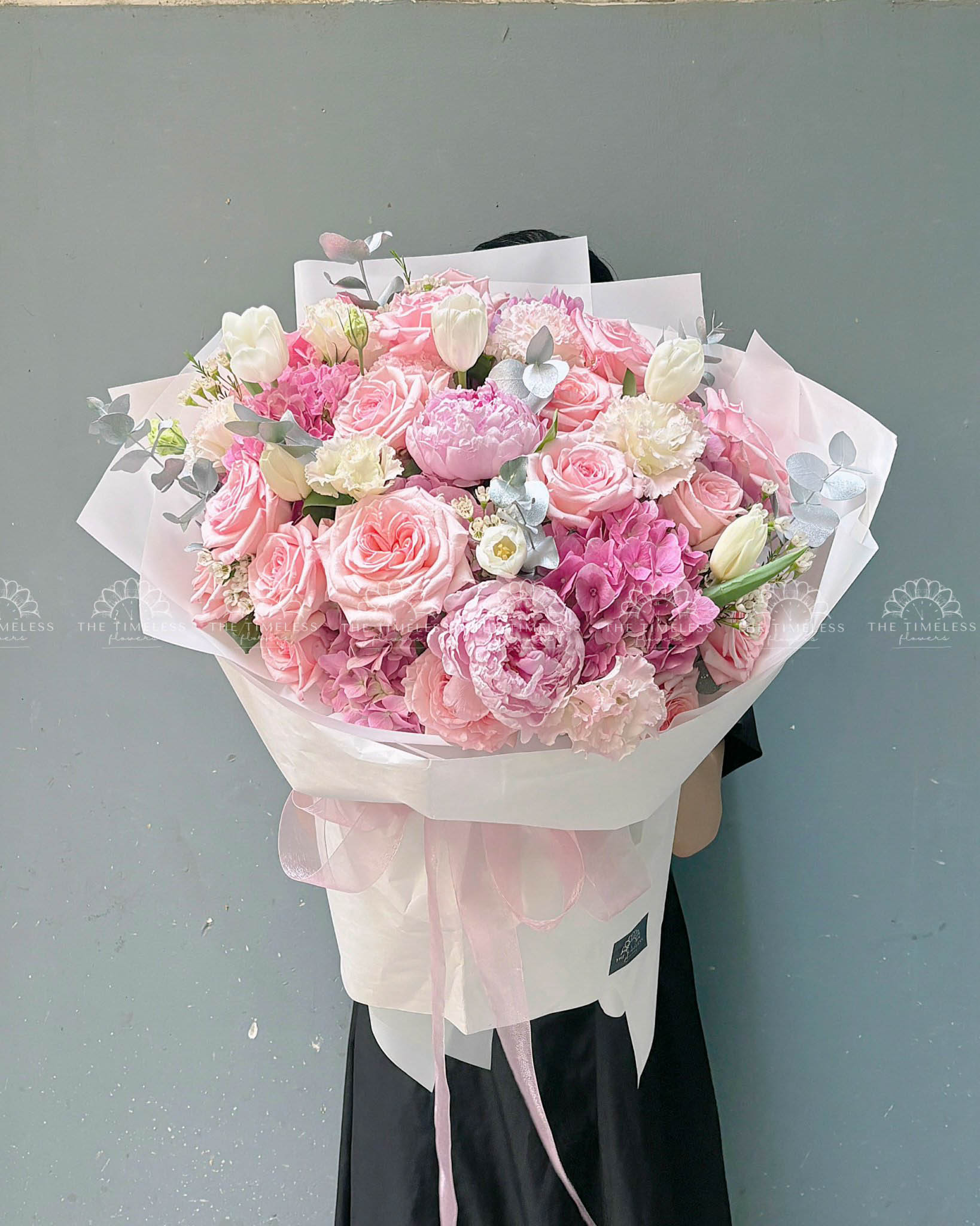 Hoa bó mẫu đơn và Hoa Hồng Ohara W041 - SHIN Flowers