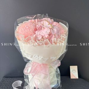 Hoa Bó Cẩm Tú Cầu và cúc mẫu đơn W014