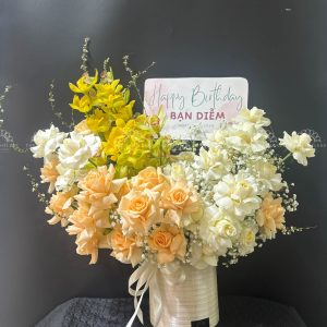 Lẵng Hoa Hồng Thiết Kế Chúc Mừng H017