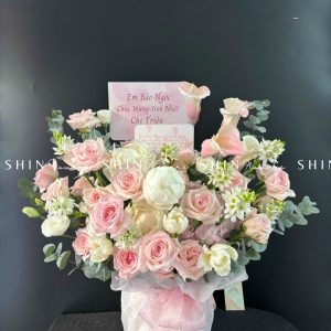 Lẵng Hoa Thiết Kế Chúc Mừng H021