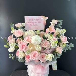 Lẵng Hoa Thiết Kế Chúc Mừng H021