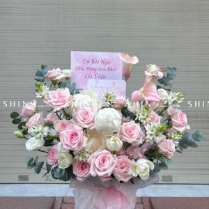 Lẵng Hoa Thiết Kế Chúc Mừng H021