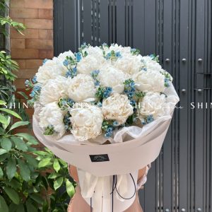 Hoa Bó Mẫu Đơn Trắng 16 Bowl Of Cream R119