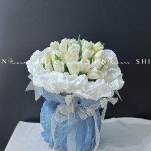Hoa Bó 30 Tulip Trắng S013