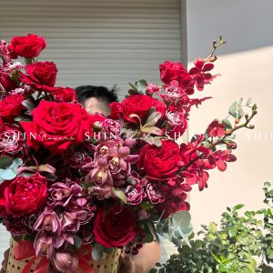 Lẵng Hoa Cúc Mẫu Đơn Thiết Kế Chúc Mừng H034