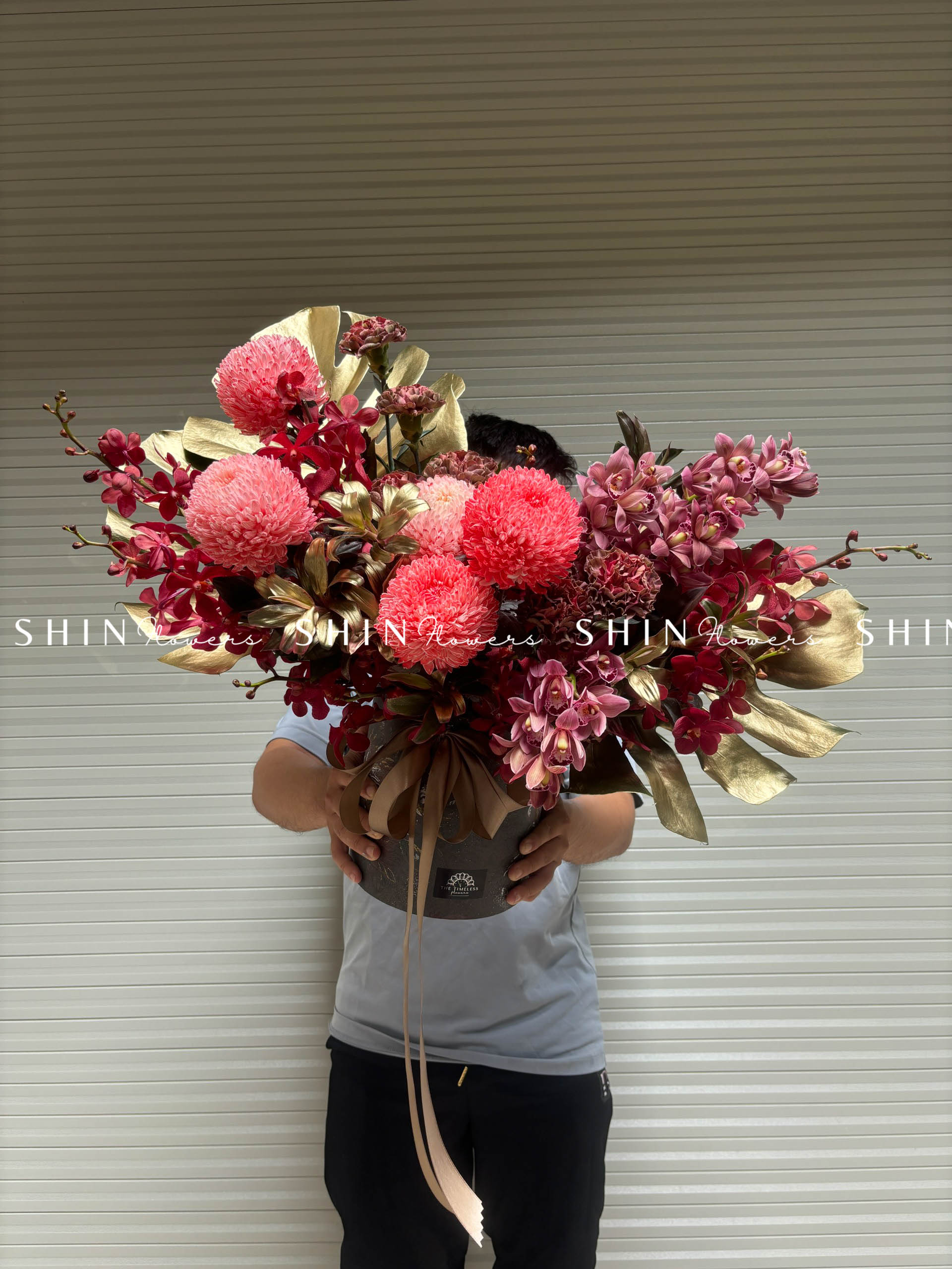 Lẵng Hoa Cúc Mẫu Đơn Thiết Kế Chúc Mừng H034