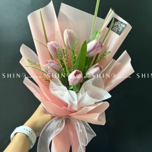 Hoa Bó 6 Tulip Hồng S20