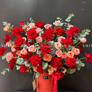 Lẵng Hoa Hồng Đỏ Chúc Mừng H025