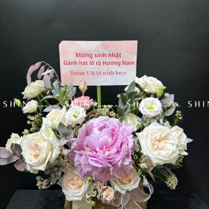 Lẵng Hoa Mẫu Đơn Chúc Mừng H027