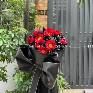 Hoa Bó 10 Mẫu Đơn Đỏ Red Red Rose S010