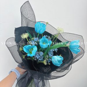 Hoa Bó 5 Tulip Nhuộm Xanh S033