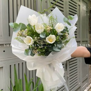 Hoa Bó 5 Tulip Trắng S030
