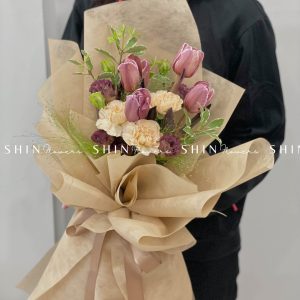 Hoa Bó 4 Tulip Nhuộm Nâu S029