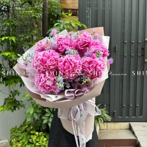 Hoa Bó 8 Mẫu Đơn Gamma Hồng S063