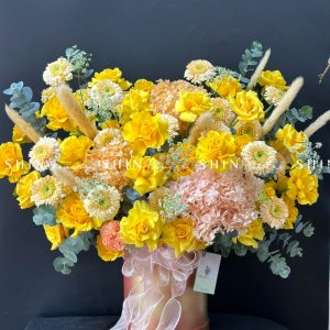 Lẵng Hoa Hồng Vàng Chúc Mừng H040