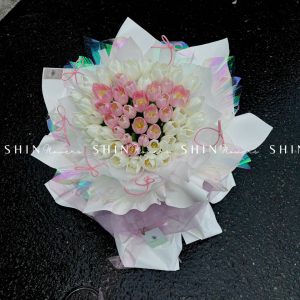 Bó Hoa 52 Tulip Hồng mix Tulip Trắng S069