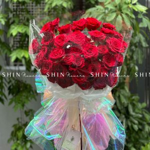 Hoa Bó Hoa 60 Hồng Đỏ S070