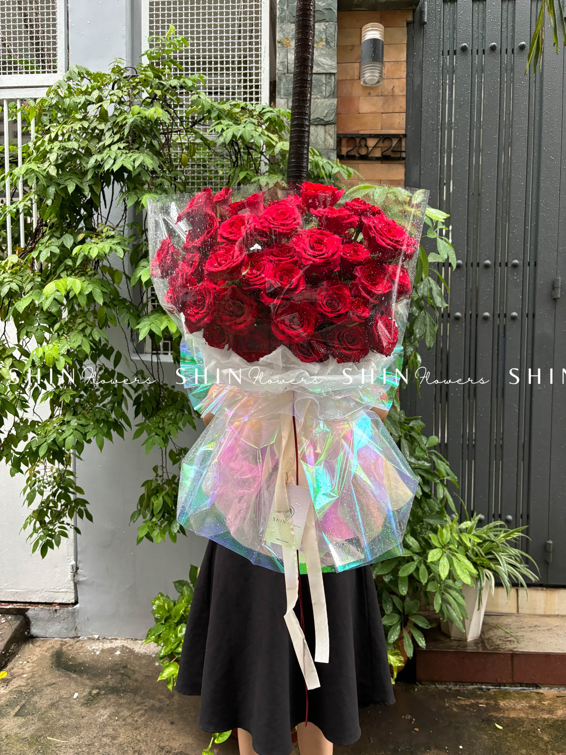Hoa Bó Hoa 60 Hồng Đỏ S070