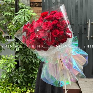 Hoa Bó Hoa 60 Hồng Đỏ S070