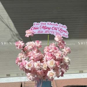 Lẵng Hoa Hồng Song Hỷ chúc mừng H052