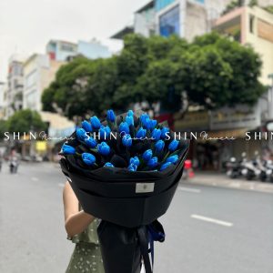 Hoa Bó 30 Tulip Nhuộm Xanh Blue S089