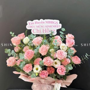 Lẵng Hoa Hồng Pink Monster H056