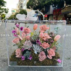 Vali Mica Hoa Tulip Hồng - Blooming Box B005