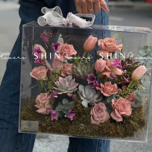 Vali Mica Hoa Tulip Hồng - Blooming Box B005