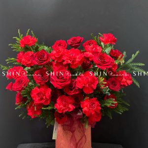 Lẵng Hoa Hồng Đỏ Chúc Mừng H059