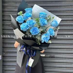 Bó Hoa 10 hoa Hồng Xanh Dương Celeste nhập Ecuador S128
