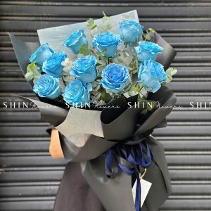 Bó Hoa 10 hoa Hồng Xanh Dương Celeste nhập Ecuador S128