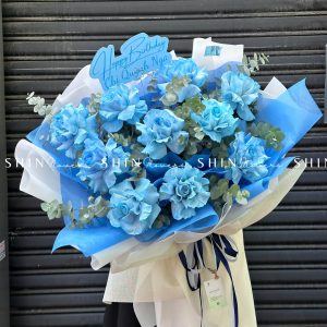 Bó Hoa 10 hoa Hồng Xanh Dương Celeste nhập Ecuador S127