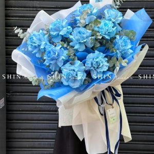 Bó Hoa 10 hoa Hồng Xanh Dương Celeste nhập Ecuador S127