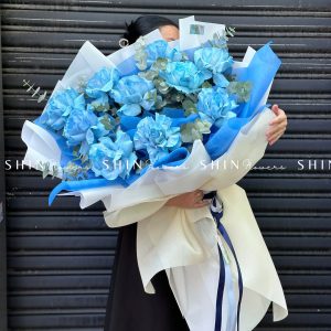 Bó Hoa 10 hoa Hồng Xanh Dương Celeste nhập Ecuador S127