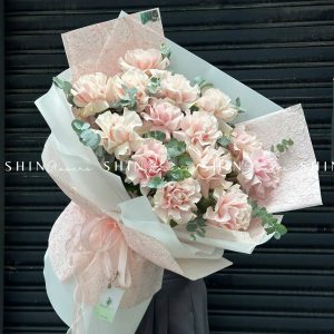 Bó 15 Hoa Hồng Nhập Ecuador Pink Mondial S143