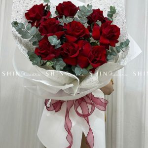 Bó 9 Bông Hoa Hồng Đỏ Nhập Ecuador Explorer H163