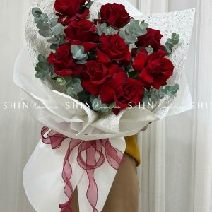 Bó 9 Bông Hoa Hồng Đỏ Nhập Ecuador Explorer H163