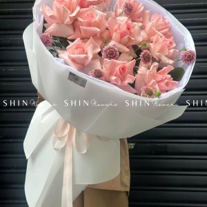 Bó 10 Hoa Hồng Nhập Ecuador Pink Mondial S157