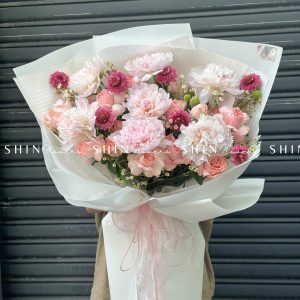 Hoa Bó 7 Mẫu Đơn Hồng S158