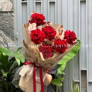 Bó hoa 5 Hoa Hồng Đỏ Nhập Ecuador Hearts S192