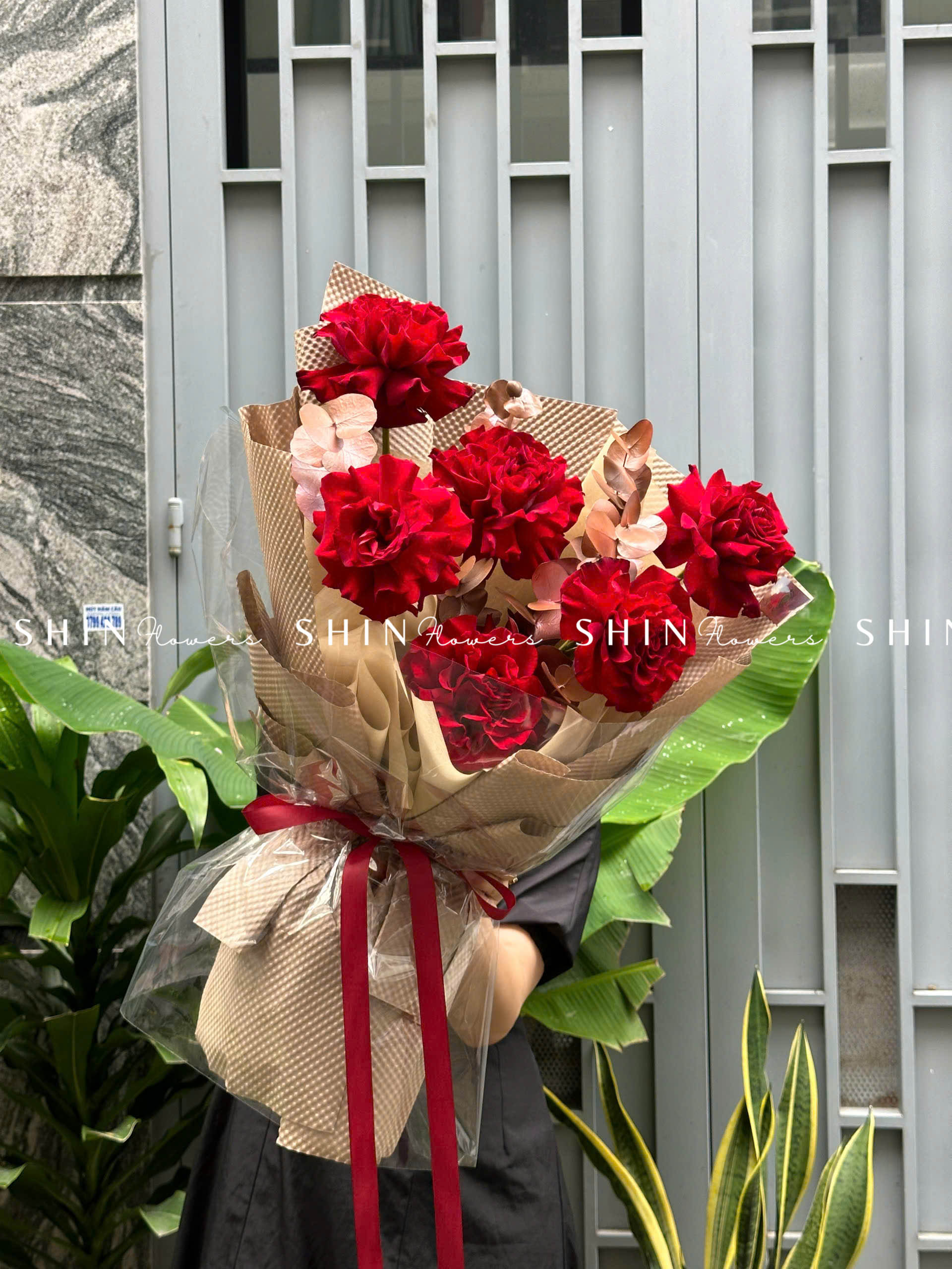 Bó hoa 5 Hoa Hồng Đỏ Nhập Ecuador Hearts S192