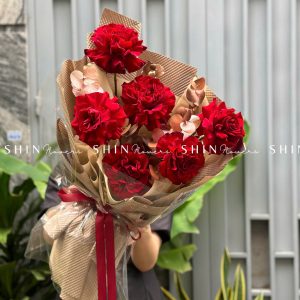Bó hoa 5 Hoa Hồng Đỏ Nhập Ecuador Hearts S192