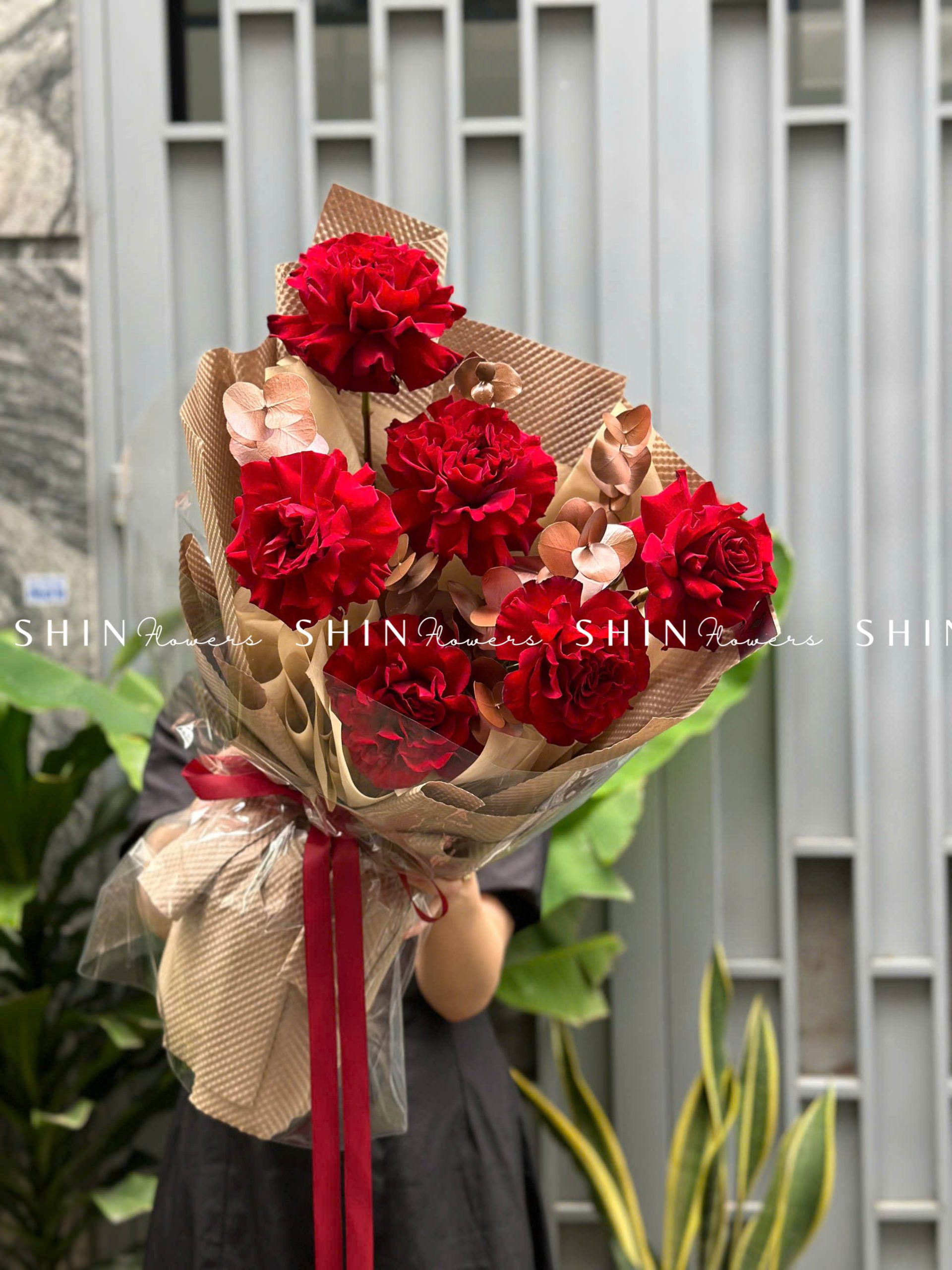 Bó hoa 5 Hoa Hồng Đỏ Nhập Ecuador Hearts S192