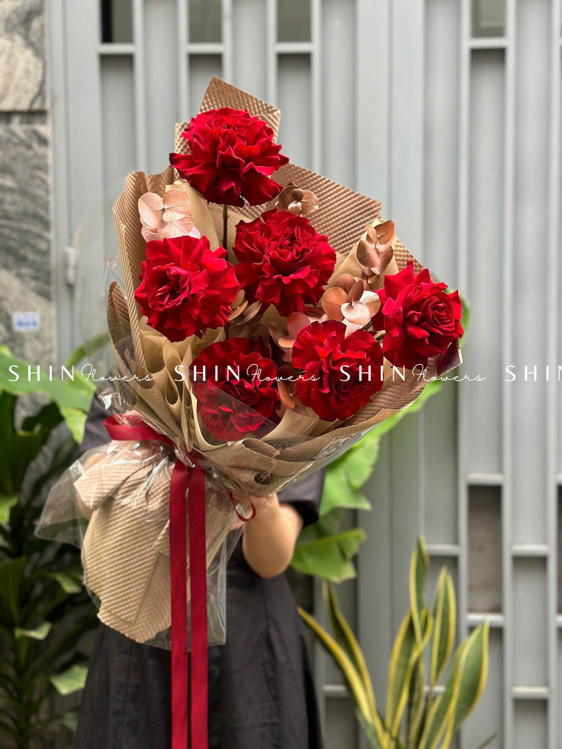 Bó hoa 5 Hoa Hồng Đỏ Nhập Ecuador Hearts S192