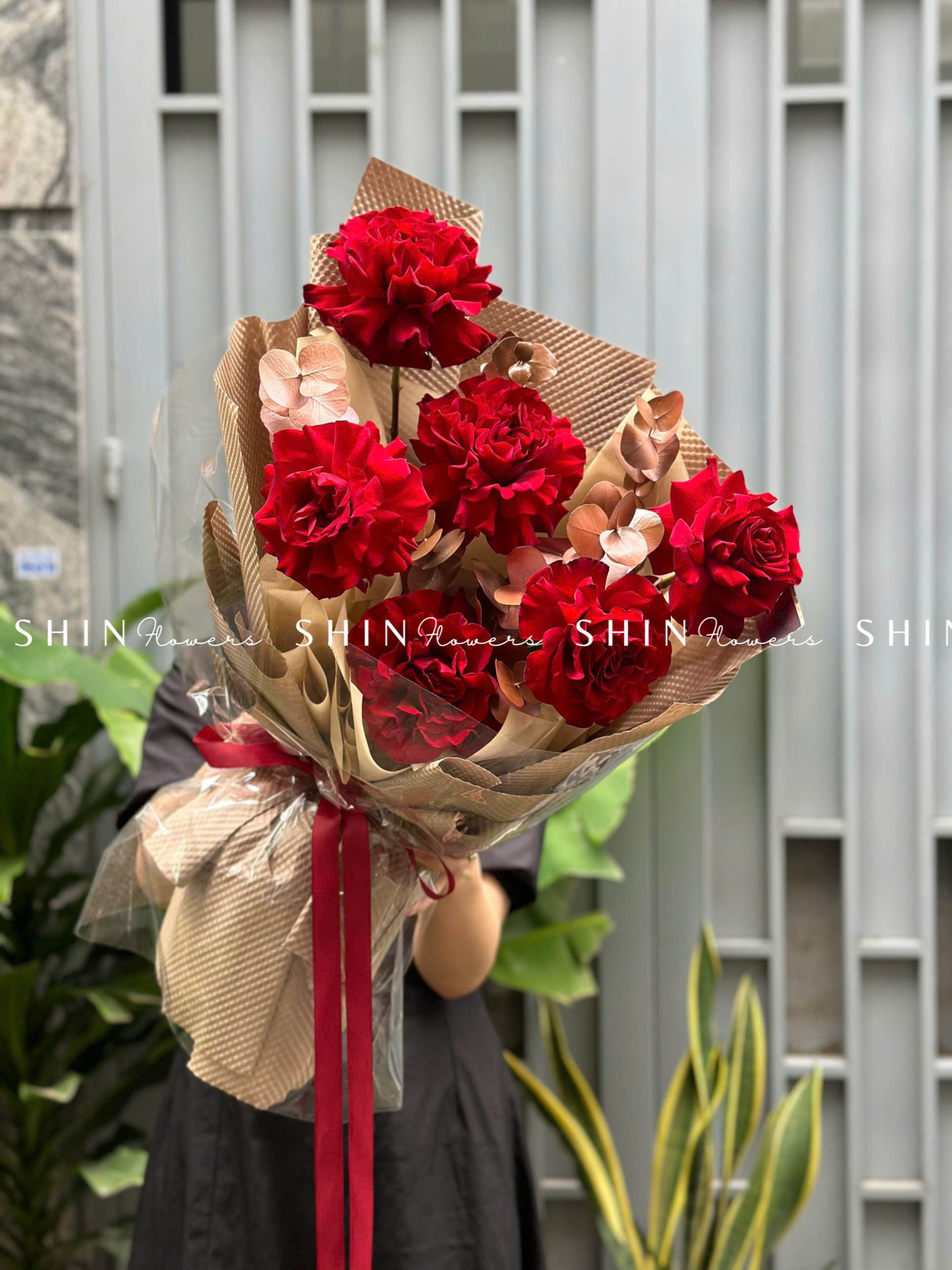 Bó hoa 5 Hoa Hồng Đỏ Nhập Ecuador Hearts S192