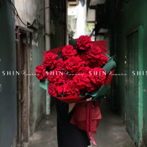 Bó hoa 25 Hoa Hồng Đỏ Nhập Ecuador Hearts S191